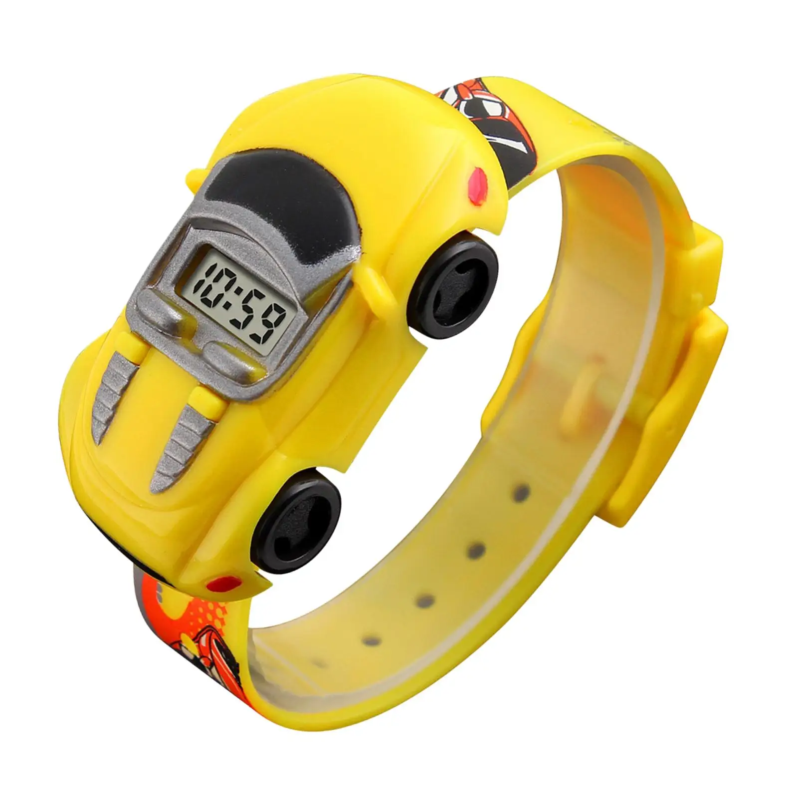 Multi Functional Kids Digital Watch Car Shape Toy LED Light Waterproof Electronic Wristwatch for Children