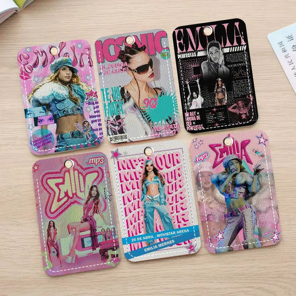 E-Emilia Mernes Rectangle Keychain Card Holder, Badge Credit Card Holder, Student ID Card Holder, Bus Cards Cover