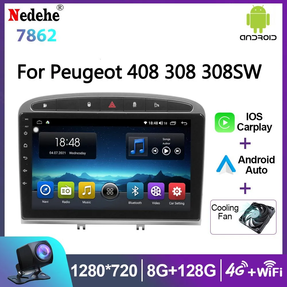 

Car Radio Android Carplay Multimedia Video Player For Peugeot 408 308 308SW 2 Din Stereo Auto Audio GPS HD Screen Head Unit DSP