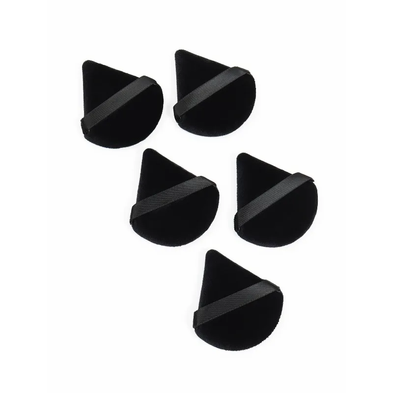 Esponja de maquillaje Facial triangular negra, esponja de terciopelo suave para cosméticos, mezclador de esponjas, base de belleza, esponja de maquillaje, acceso al maquillaje