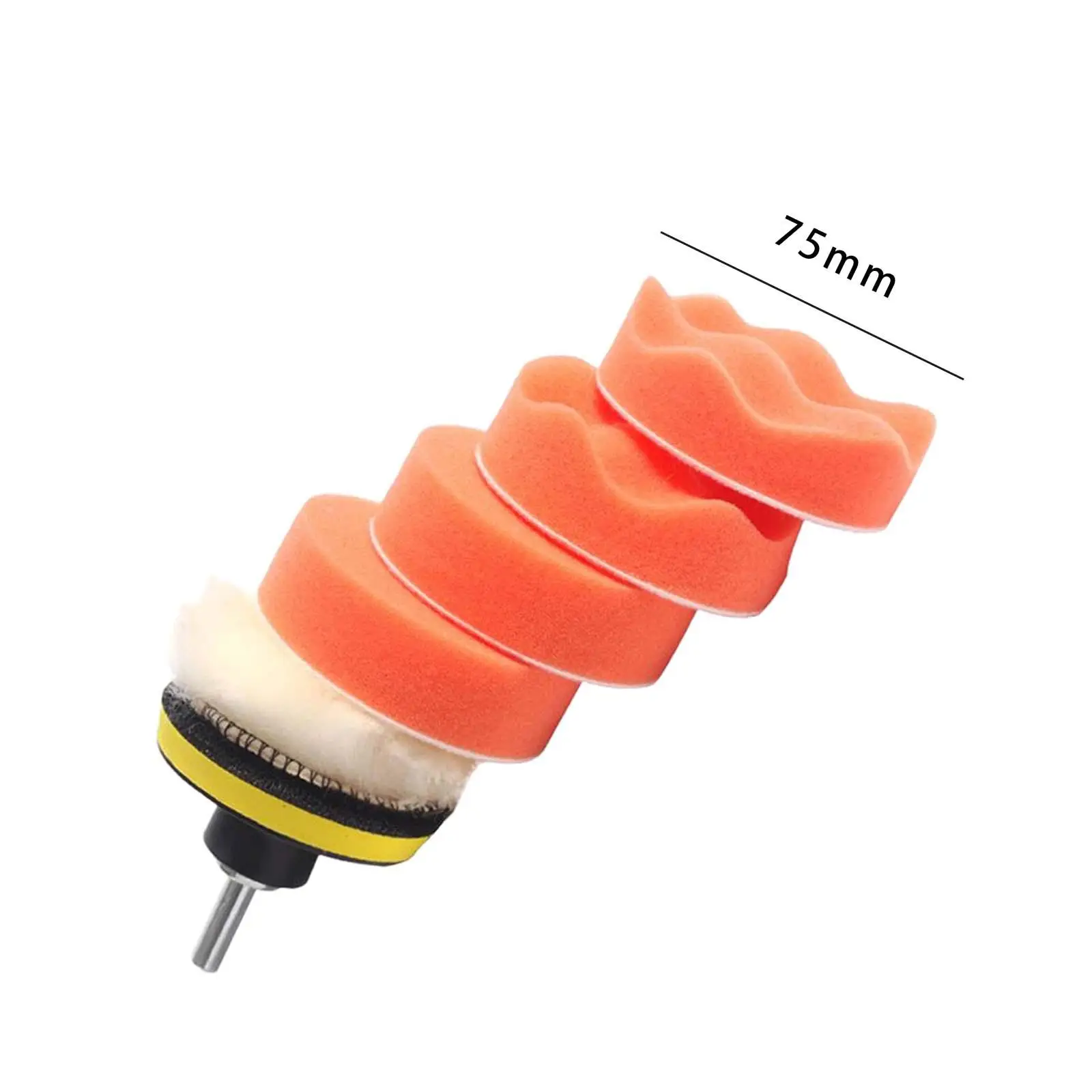 7Pcs Car Foam Drill Polishing Pad Kit Convenient Installation for Auto Sanding, Buffing, Waxing Bendable Sponge Pad Attachment