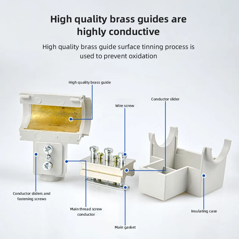 High Current Wire Splitter T-type Break Free Wire Clamp Connector No Disconnection 3-way High-Power Cable Branch Wiring Terminal