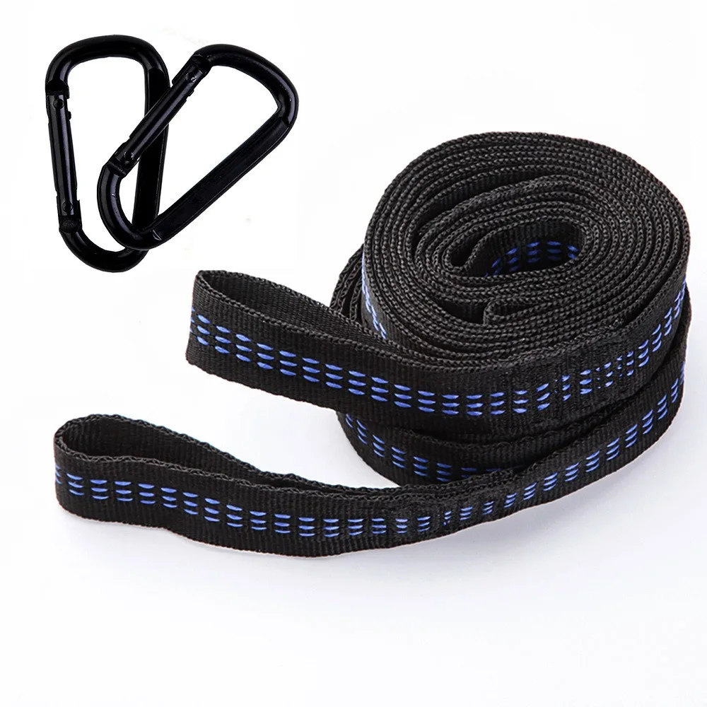 

2Pcs High Bearing Capacity Hammock Straps 600lbs Breaking Strength Polyester Hammock Belt Rope 5 Ring Correias De Poliéster