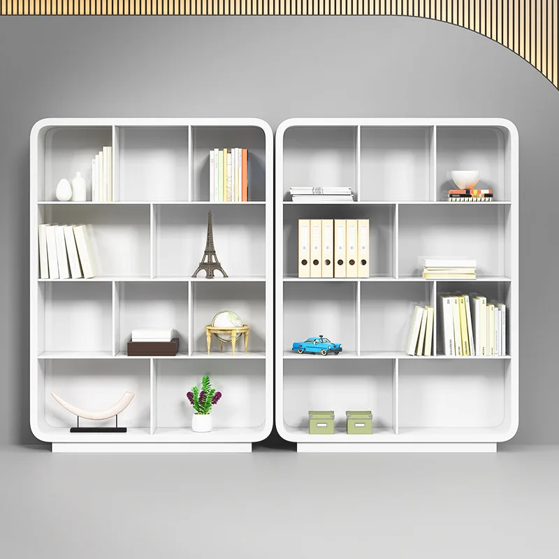 

Painted White Bookcase File Cabinet Information Cabinet Office Grid Cabinet Floor Filing Product Display