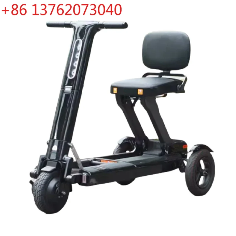 Mini Adult Electric Scooter With Seat 3 Wheels Folding Electric Tricycle Mobility Scooters For Seniors Removable Battery