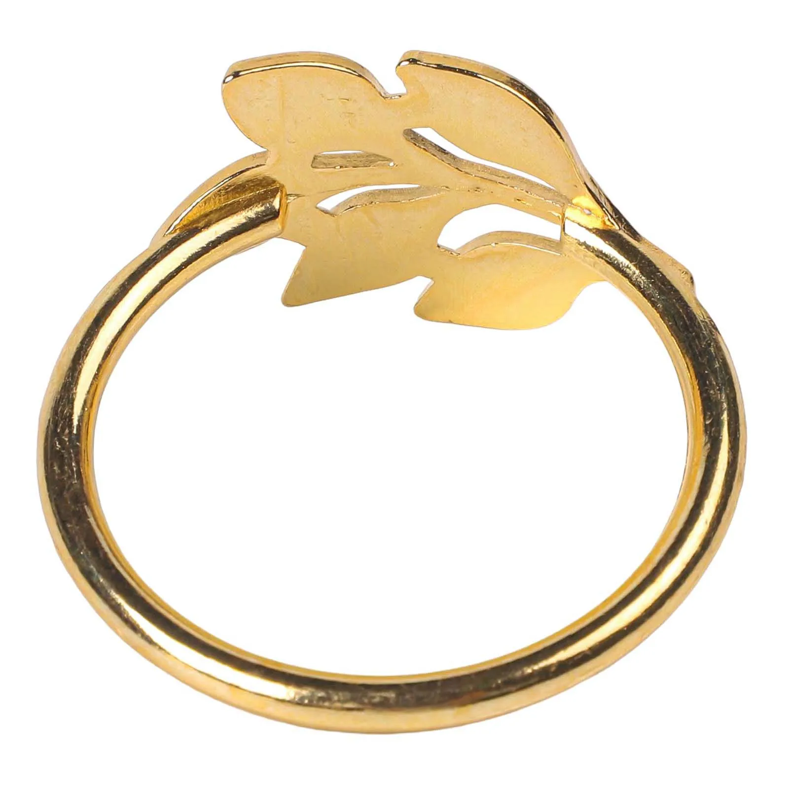 20pcs Gold Willow Leaf Napkin Buckles For Holiday Party Table Setting Accessories