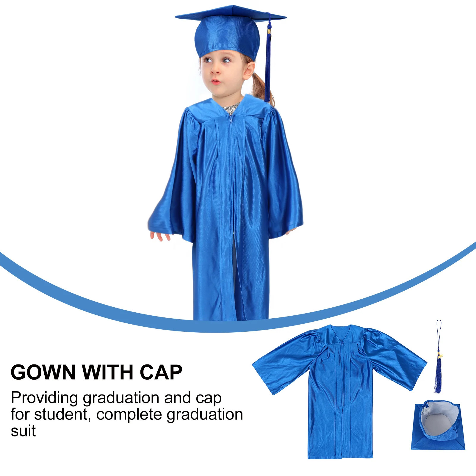 1 ensemble de robe de docteur pour enfants d'âge préscolaire, robe de remise de diplôme de maternelle, robe de célébration pour enfants, vêtements de remise de diplôme, jeu de rôle