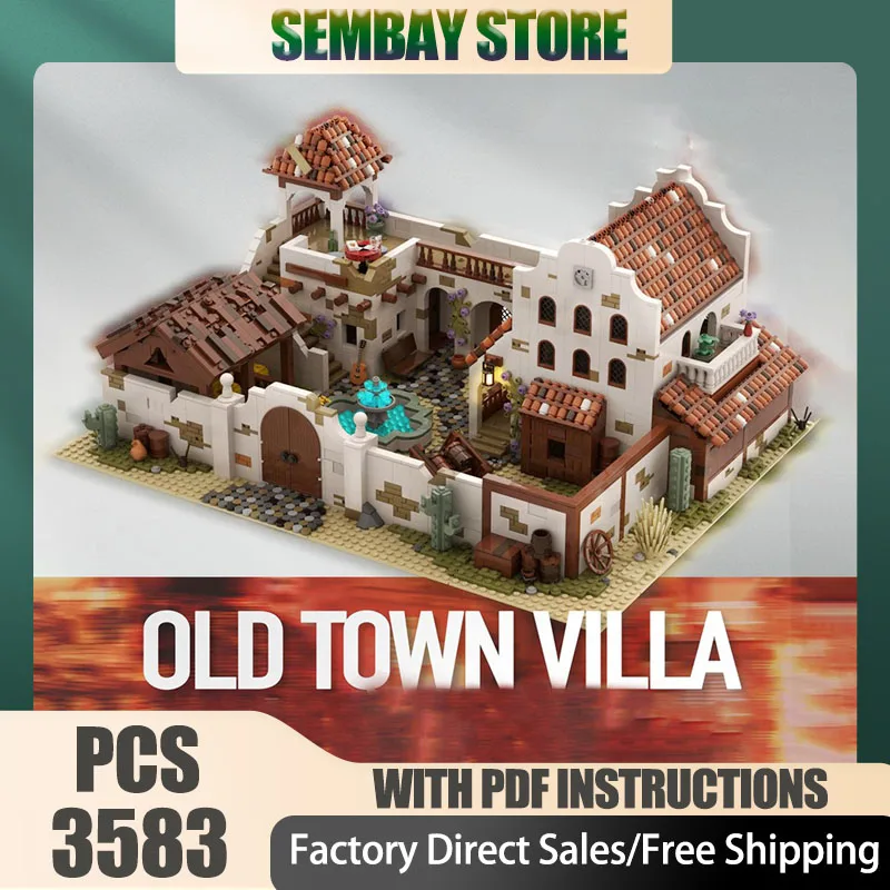 

Medieval Castle Model Moc Building Bricks Modular Old Town Mexican Villa Technology Blocks Christmas DIY Toy Construction Gifts