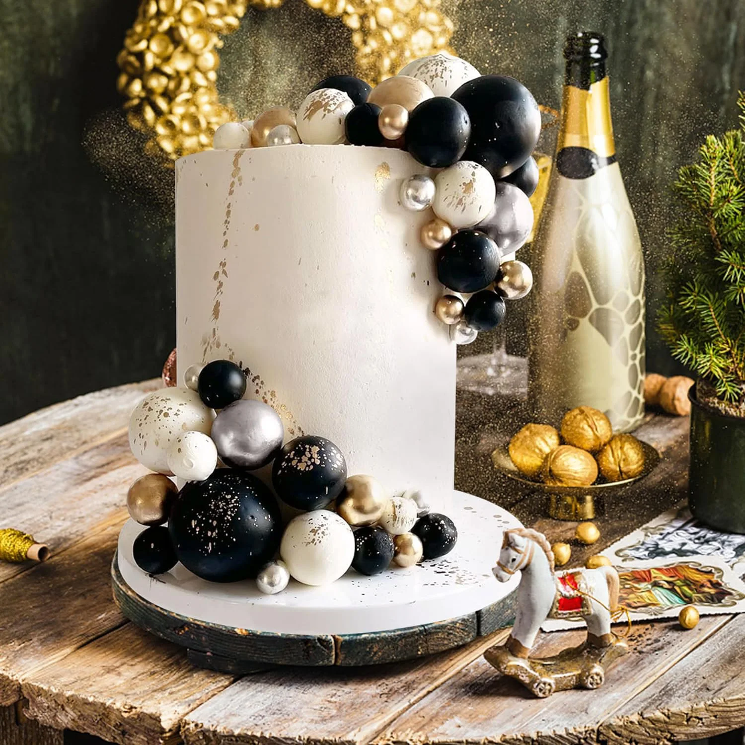 32 Stück Kugel-Kuchen-Picks, bunter kugelförmiger Kuchenaufsatz, Perlenkugeln, Cupcake-Kucheneinsatz-Aufsatz für Geburtstagsparty-Dekorationen – Detail 11