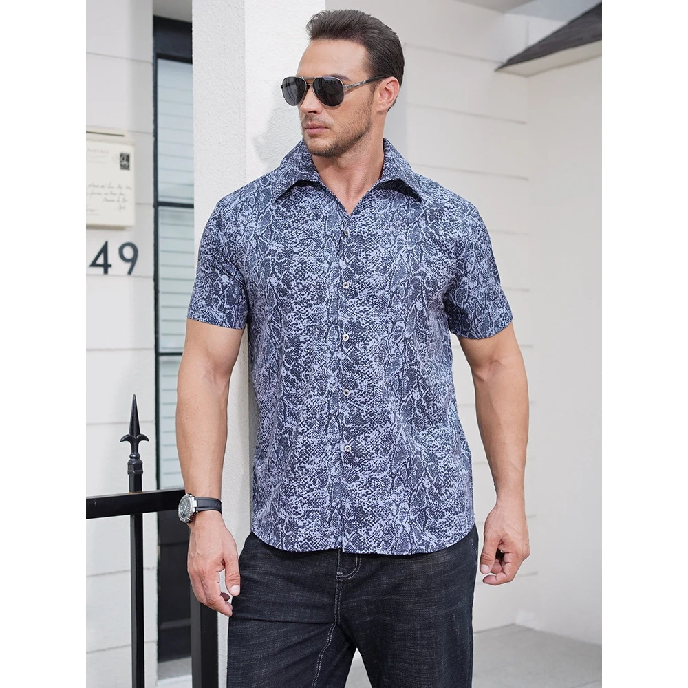 Grande taille col cubain ort Sve impression numérique irt Extra Large hommes Faion été mince chaud Polyester mélange décontracté irt