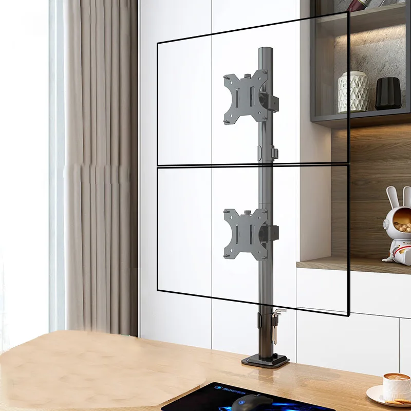 Upper and lower dual-screen monitor bracket M063 can rotate horizontally and vertically, desktop heightening rack universal 24 2