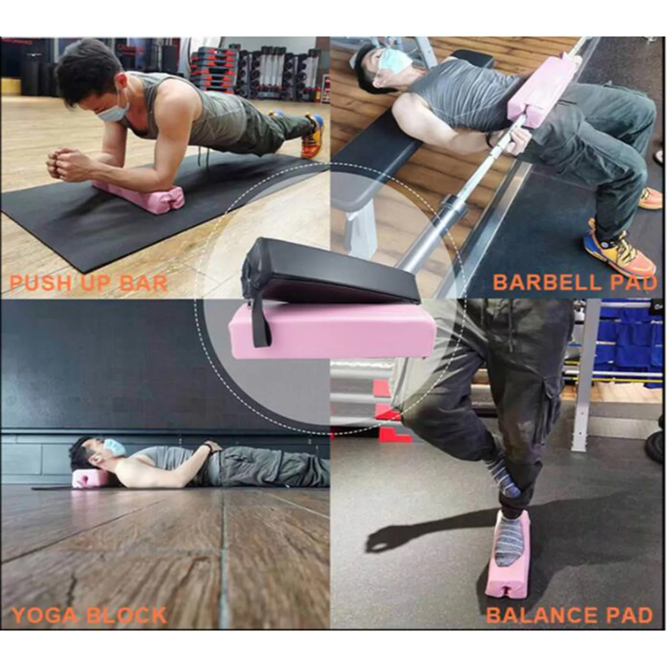 Hip Thrust Barbell Squat Pad Gym Weightlifting Training Neck Cover Shoulder Support Push Bar Barbell Foam PadBlack-ANKL