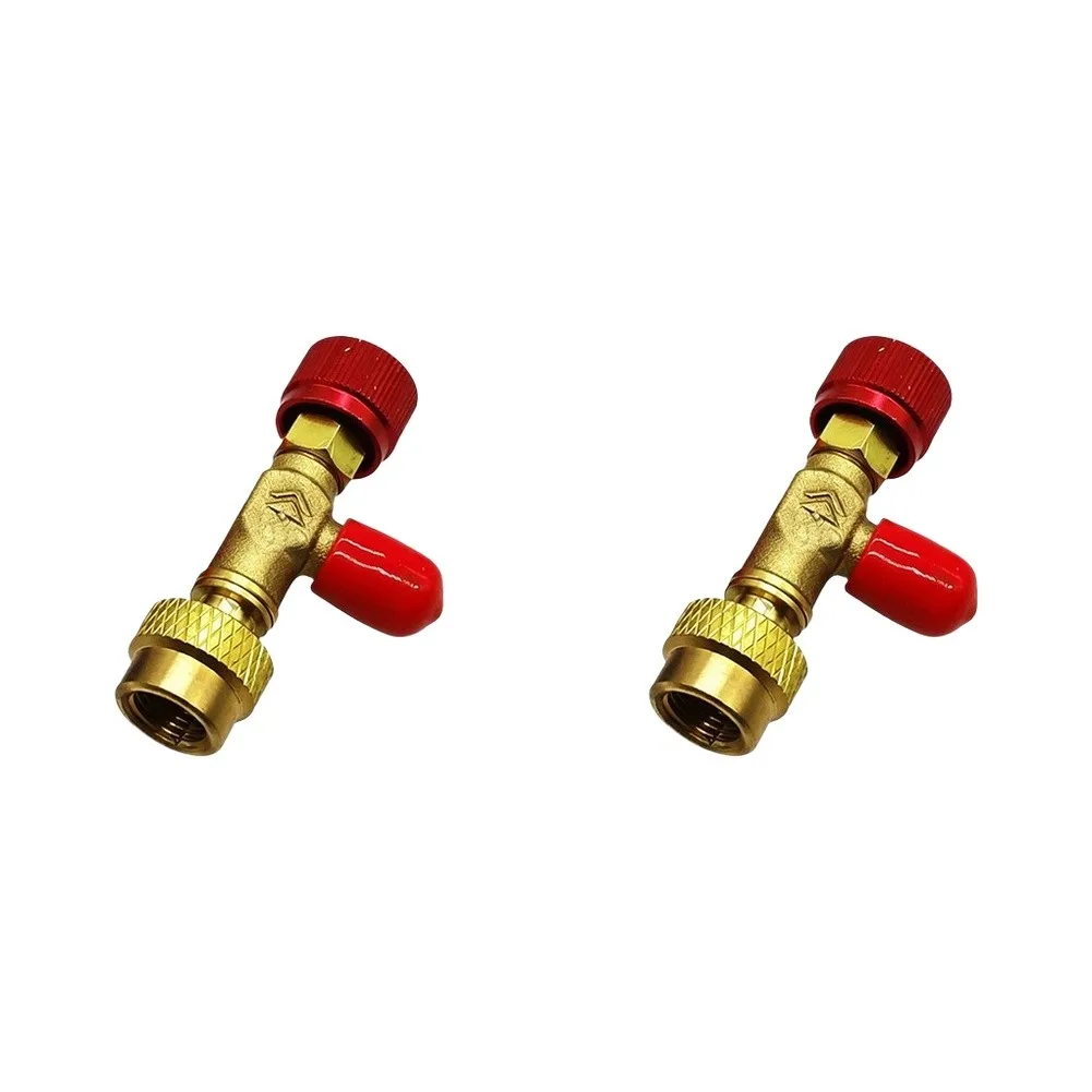 Brass Safety Valve Charging Valve Set for HVFor AC For AC Systems with Adjustable Opening Mechanism and Thread Compatibility