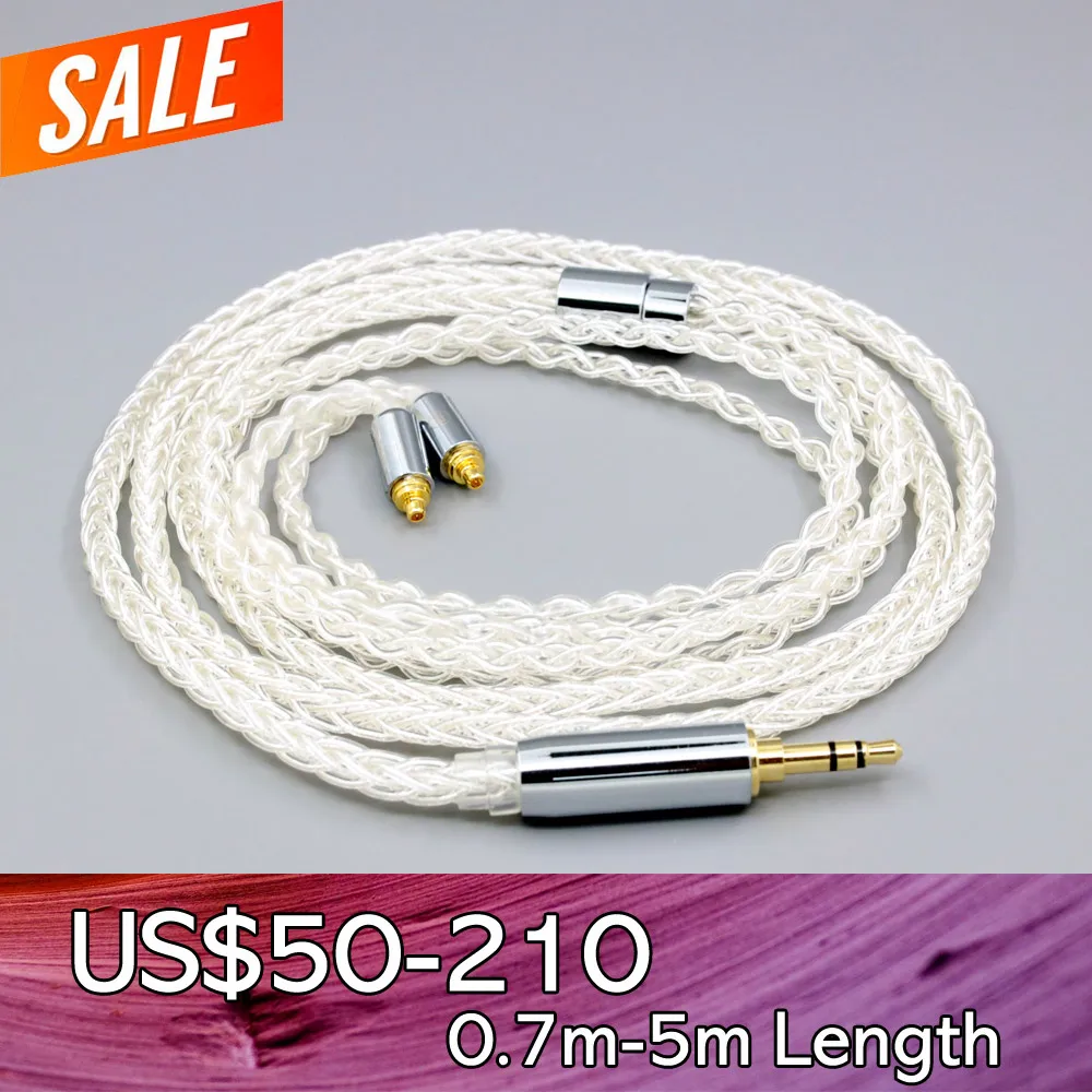 

8 Core 99% 7n Pure Silver Palladium Earphone Cable For Sennheiser IE200 IE300 IE900 IE600 Shure AONIC 3 4 5 LN008397