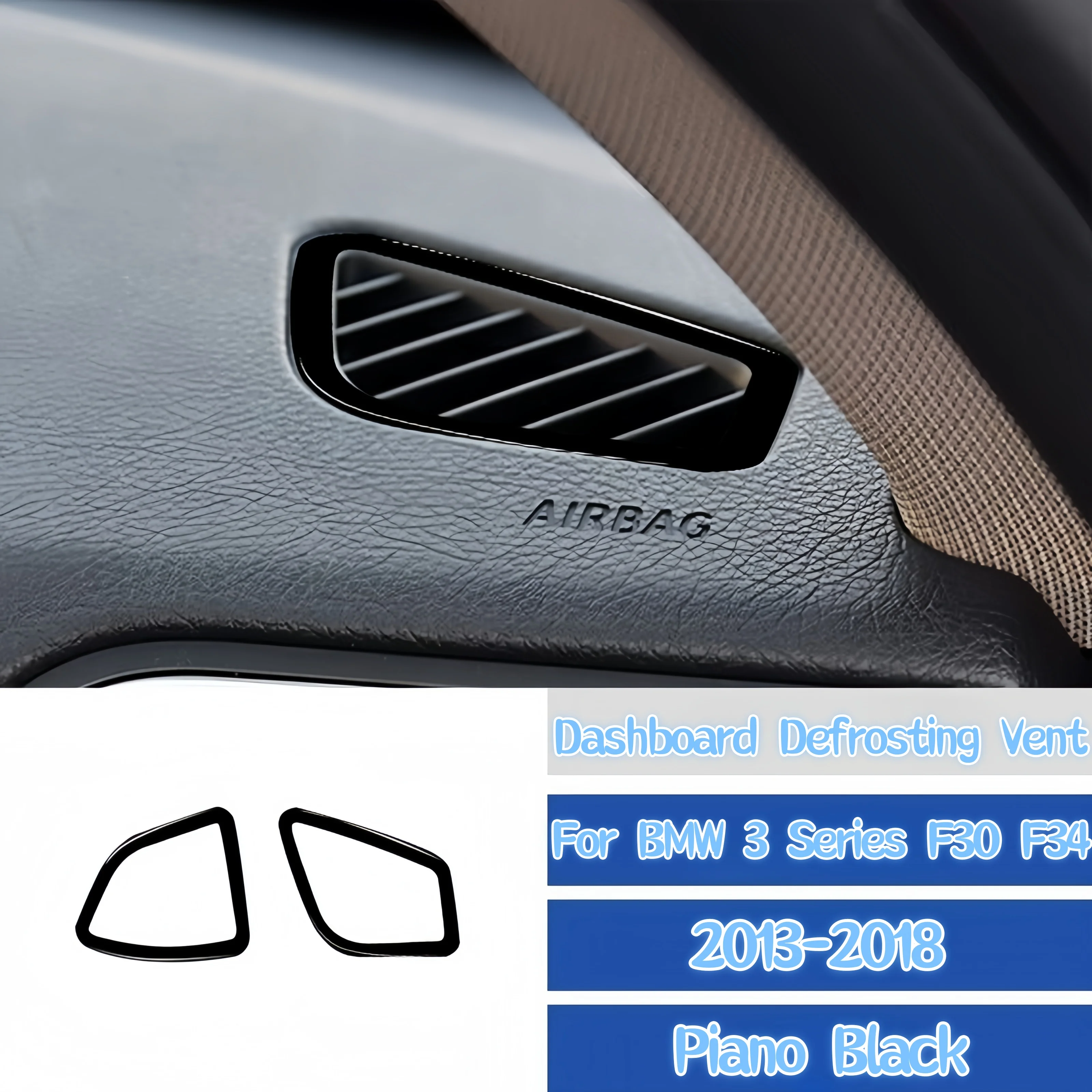 For BMW 3 Series F30 F34 2013-2018 Accessories Piano Black Auto Dashboard Air Conditioning Defrosting Vent Trim Cover Stickers
