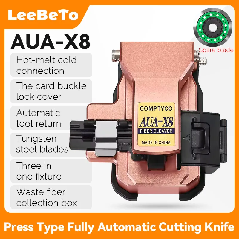 

AUA-X8 High Precision Automatic Fiber Cleaver Cable Cutting FTTT Fiber Optic Knife Tools Cold Welding and Hot Melting