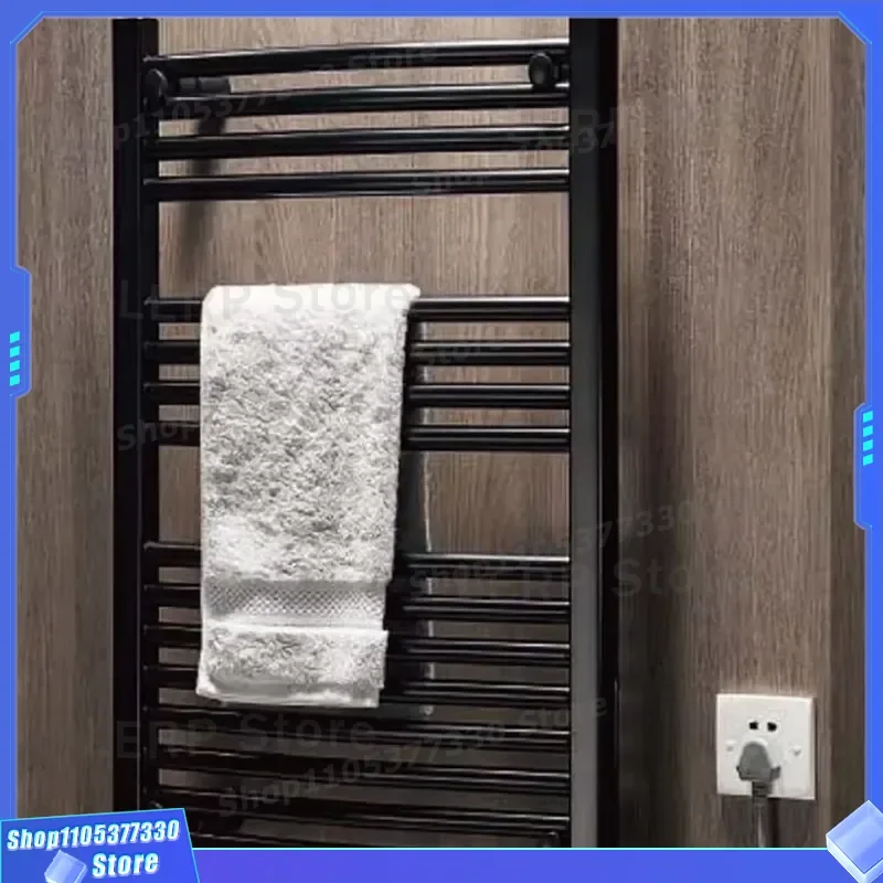 Digital Temperature Control Wall Mounted Electric Towel Rack Curved Heated Bathroom Dryer Quick Drying Storage Shelf for Home