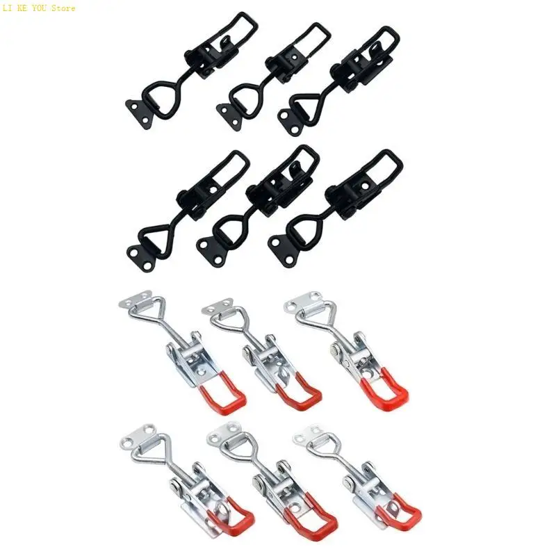 W3JE 1Pc Quickly Release Pull Latches Clamp Adjustable Toggles Latches Clamp Metal Steel Pull Hasp Latches Hasp Clamp
