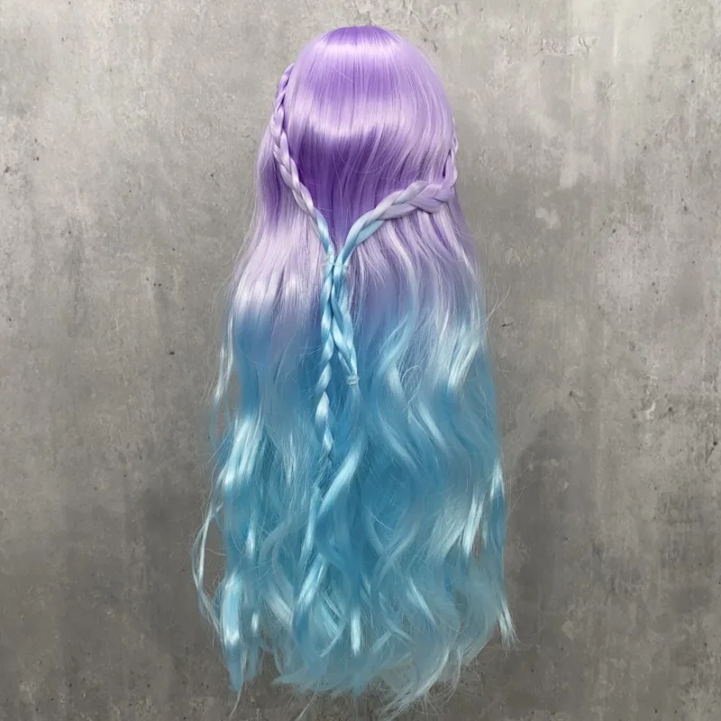 BJD SD Doll Cosplay Dress Up DIY Accessory Wig General High Temperature Silk Gradient Color Headgear Doll 1/3&1/4&1/6 Wig Cover