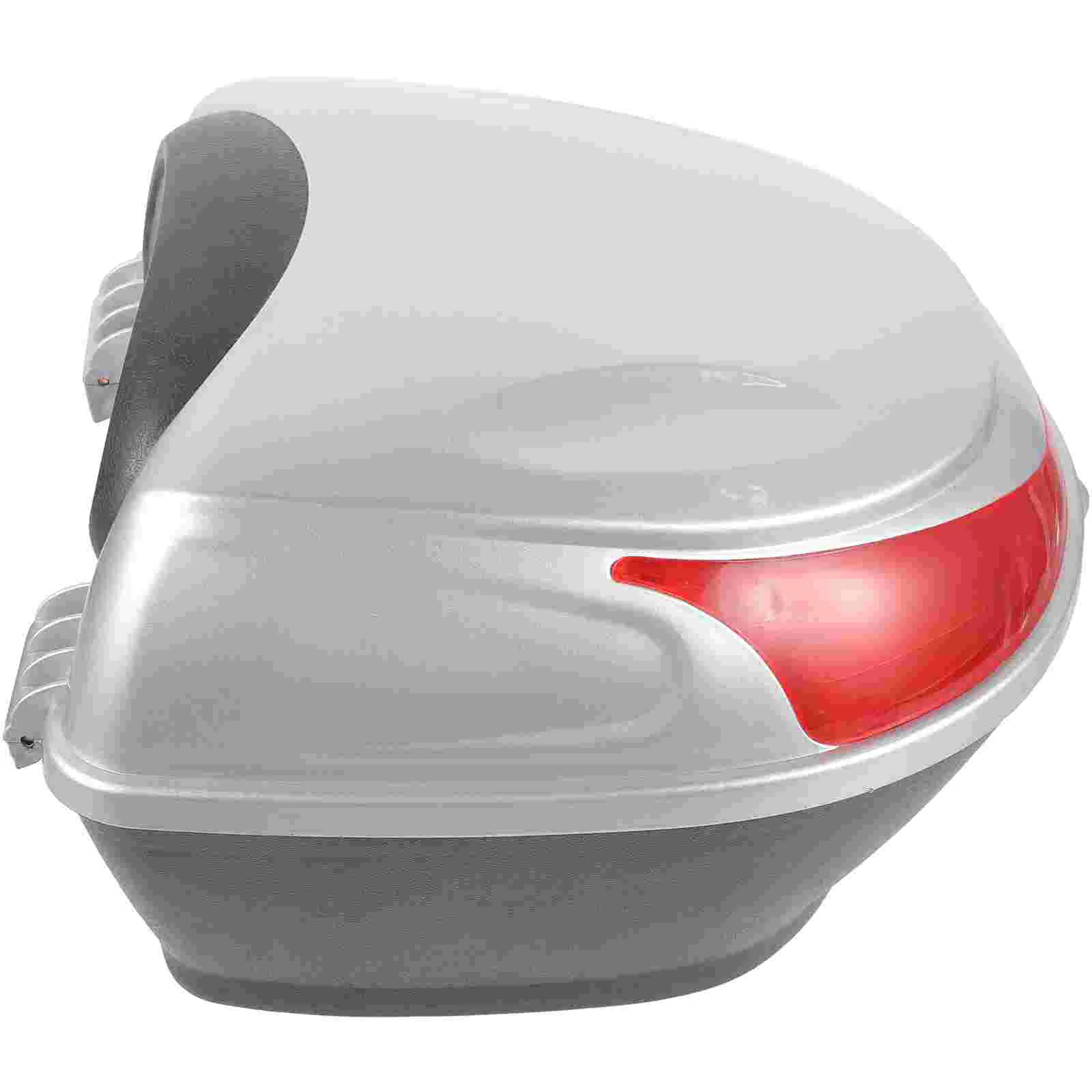 Motorcycle Trunk Electric Vehicle (silver) Backrest Storage Saddlebags Accessories Scooters Bike Tail Container Case Car