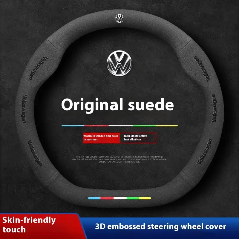 

Leather Car Steering Wheel Cover For Volkswagen VW Golf 7 Mk7 Touran Up New Polo Jetta Passat B8 Tiguan Gti Gte Auto Accessories