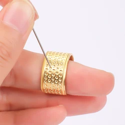 1Pc Iron/Copper Thimble Sewing Retro Finger Protector Anti Slip Ring For Protect Fingers During Sewing DIY Crafts Accessories