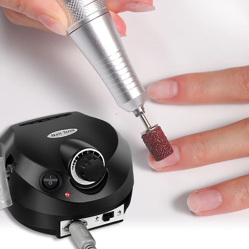 Lixadeira de unhas profissional com 6 peças de brocas, lixa, 35000rpm, polidor de unhas para unhas de gel, kit de broca elétrica para unhas