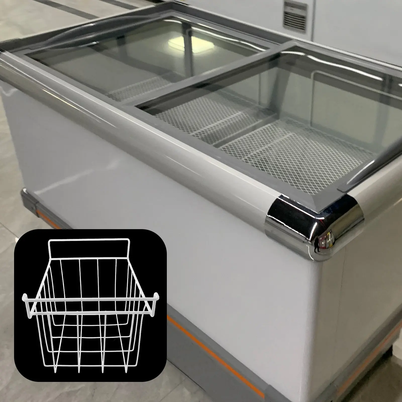 

Freezer Compartment Organizer Adjustable Divider Hanging Rack Space Saver Wire Basket Storage Solution for Upright Chest Freezer