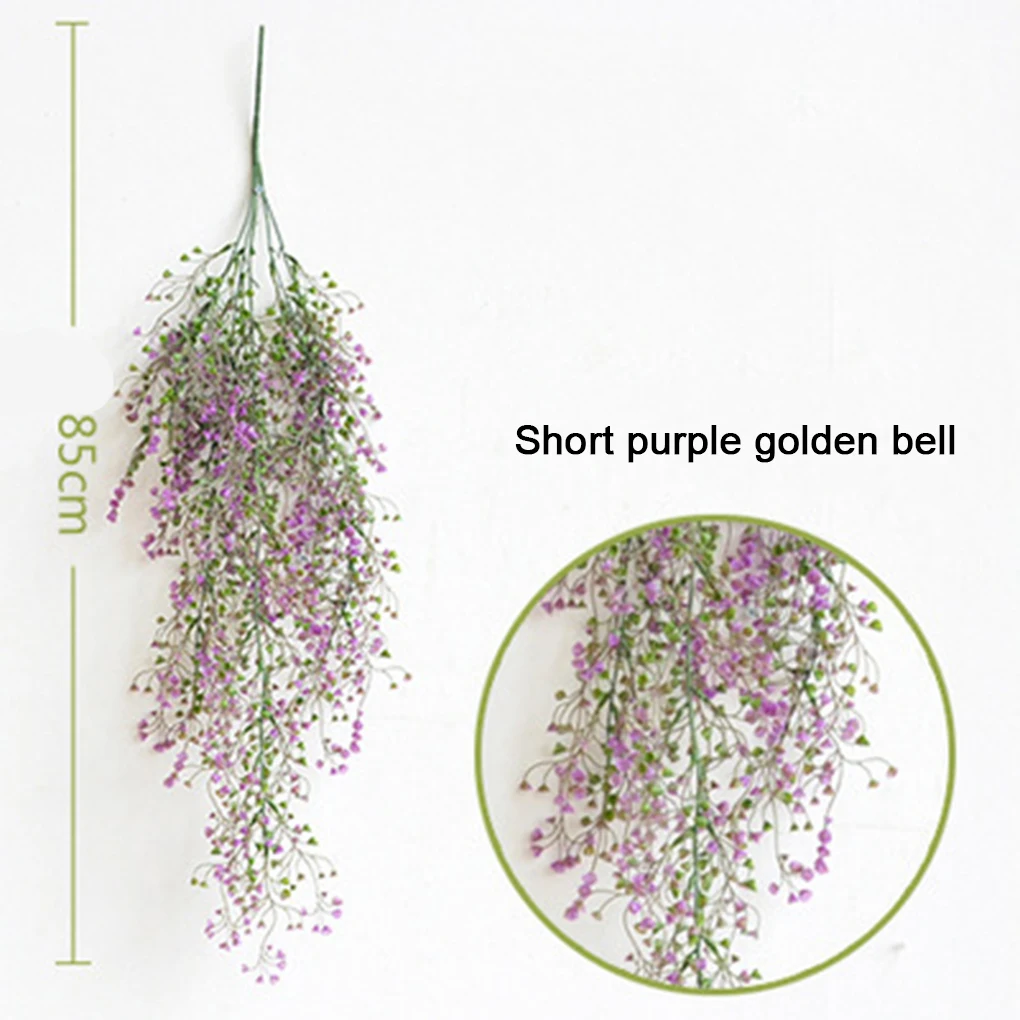 

Artificial Golden Bell Willow Wall Hanging Flower Vine Plant Decoration DIY Fake Flower Home Decoration