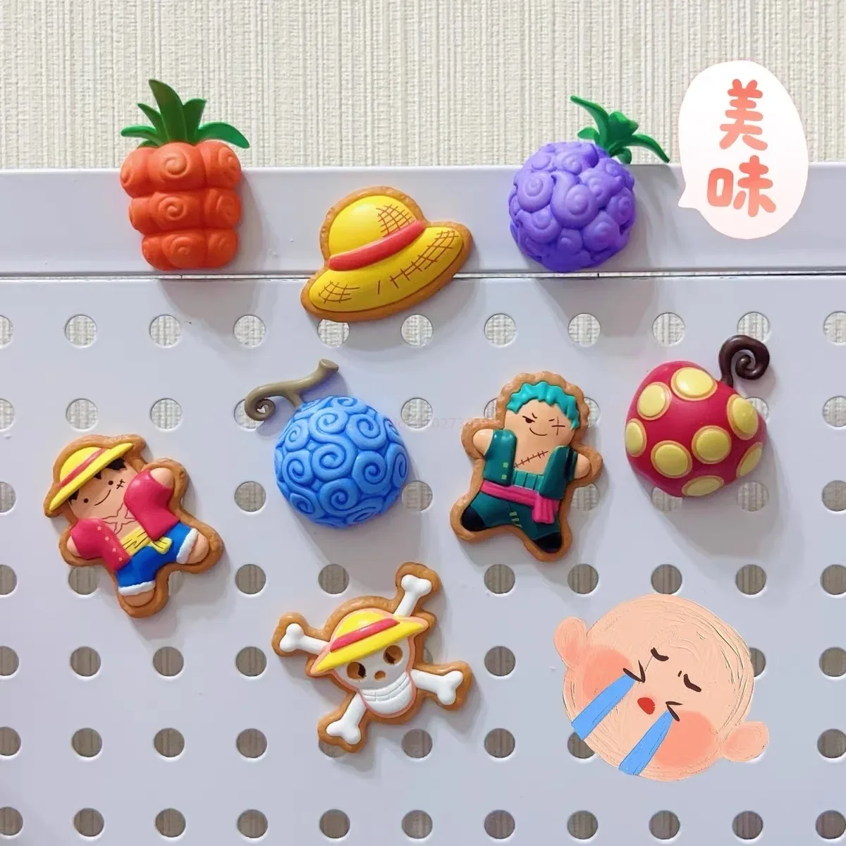 Genuine One Piece Sweet Bean Series Luffy Magnetic Refrigerator Sticker One Piece Peripheral Cute Gifts Toys Collections