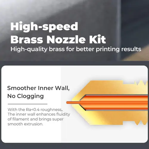 Imagen 2 del producto Boquilla de latón Ender 3 V3 KE en caja de 10 Uds., Kit de boquillas de alta velocidad con calcetín y herramientas de silicona, para Creality K1/K1 Max/CR-M4