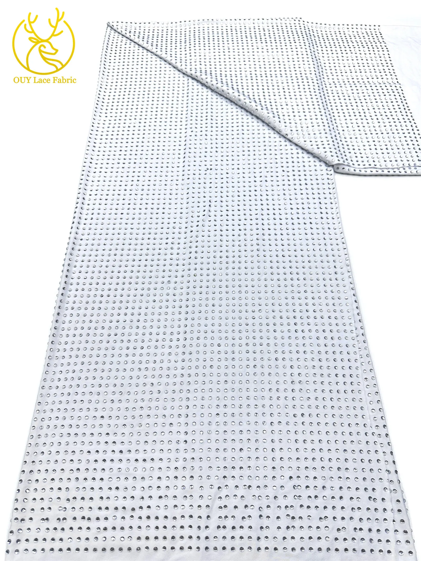 Modischer Österreichischer Diamant-Spitzenstoff 2026 Hochwertiger Kristall-Verzierter Stoff für Afrikanische Abendkleider Nähstoff – Detail 8