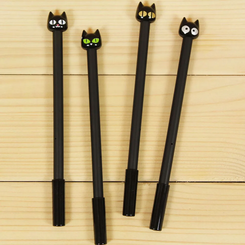

4pcs Kawaii Gel Ink Pens with 0.5mm Extra Fine Point Black Ink Pen Set Stationery for Students (Random Style, Mixed C
