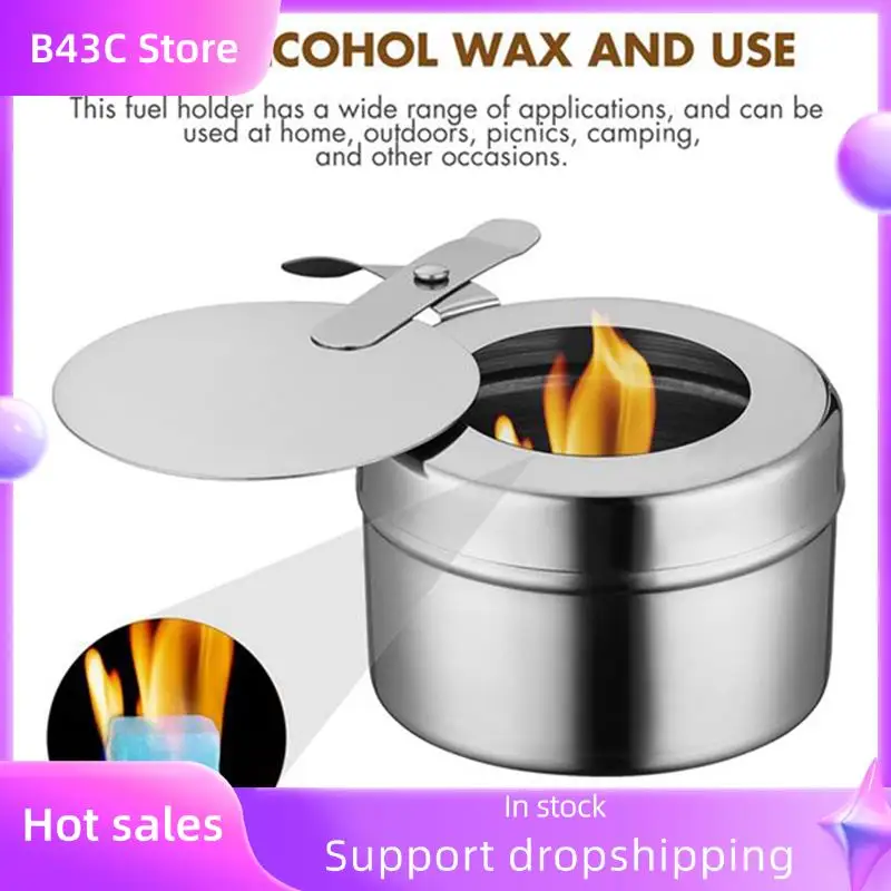 

B14C Buffet, Barbecue Stainless Steel Fuel Holders- 12 Pack, Includes Covers For Chafing Dishes