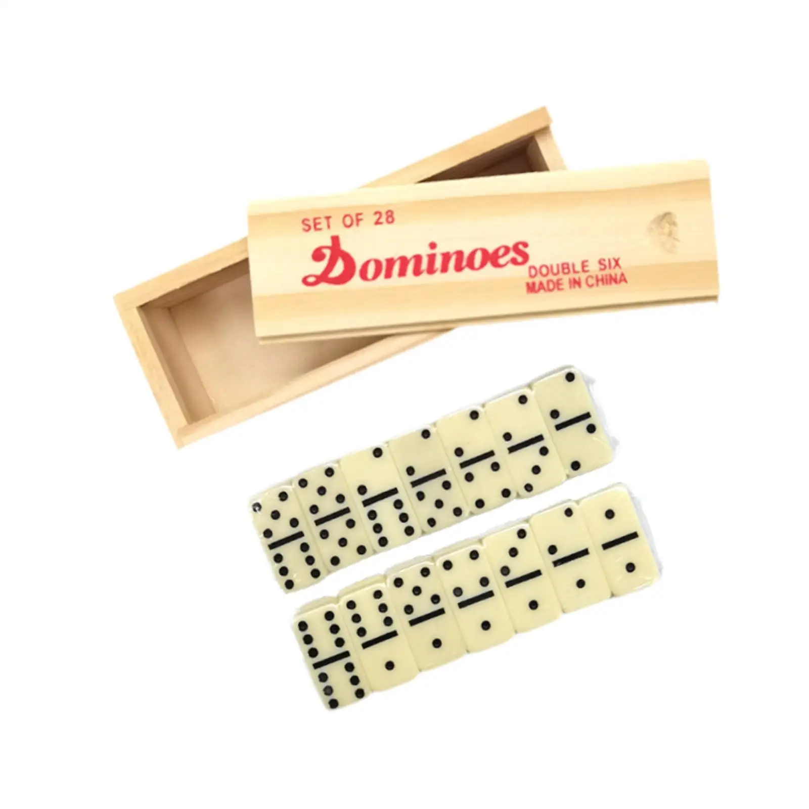 Domino Game Set with Wooden Box 28 Dominoes Cards Professional Board Game Teaching Tool for Travel Family Game Night Kids Family