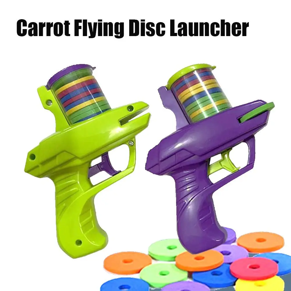 

Interesting EVA Carrot Flying Disc Launcher Mini Plastic Flying Disc Toy Interactive Toys Classic Toys Children