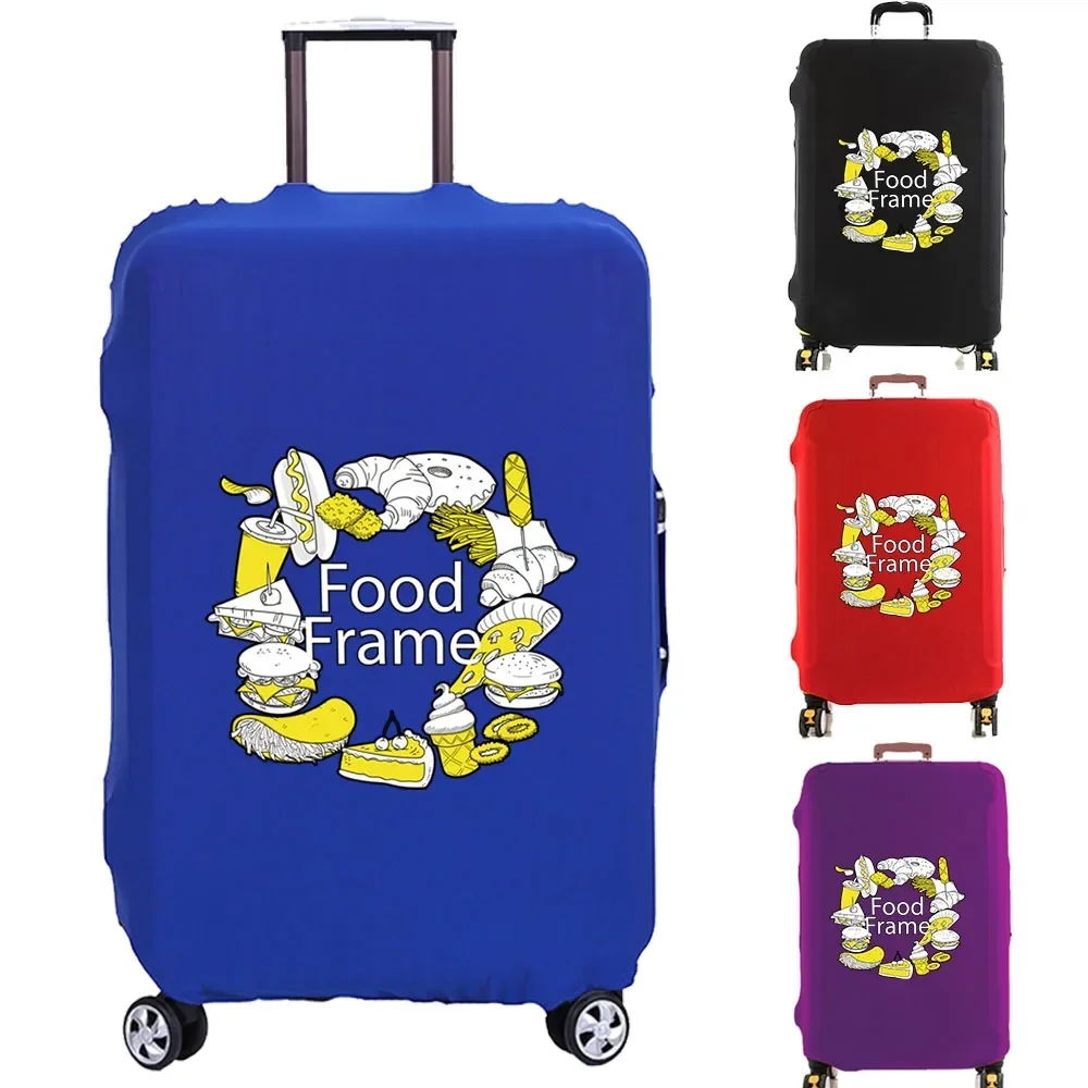 Yellow Food Printed Luggage Cover Suitcase Protector Thicker Elastic Dust Covered for 18-32 Inch Trolley Case Travel Accessories