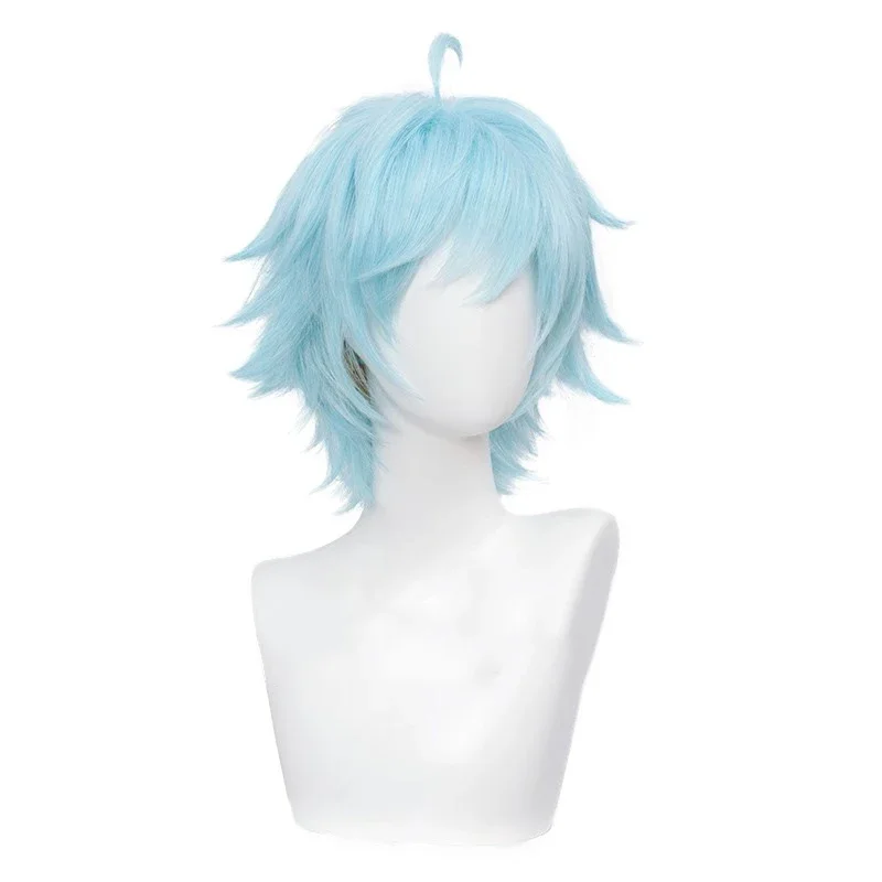 Genshin impact Chongyun cosplay wig Chongyun light blue short synthetic hair Halloween Carnival party rode play wigs