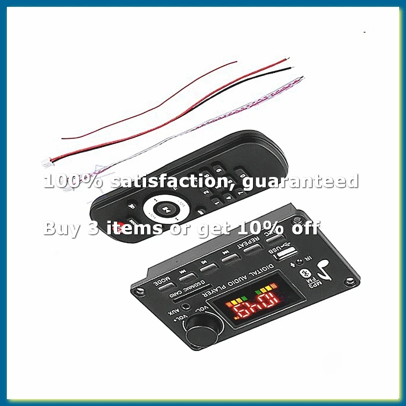 Color Screen MP3 Player Decoder Board 2X40W Amplifier Call Recording BT Car FM Radio Module Support TF USB AUX 3.5 WAV