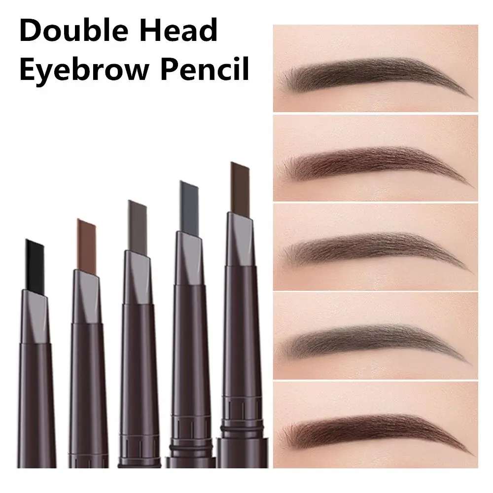 Mode triangulaire débutants imperméable Double tête crayon à sourcils stylo à sourcils brosse à sourcils tridimensionnelle