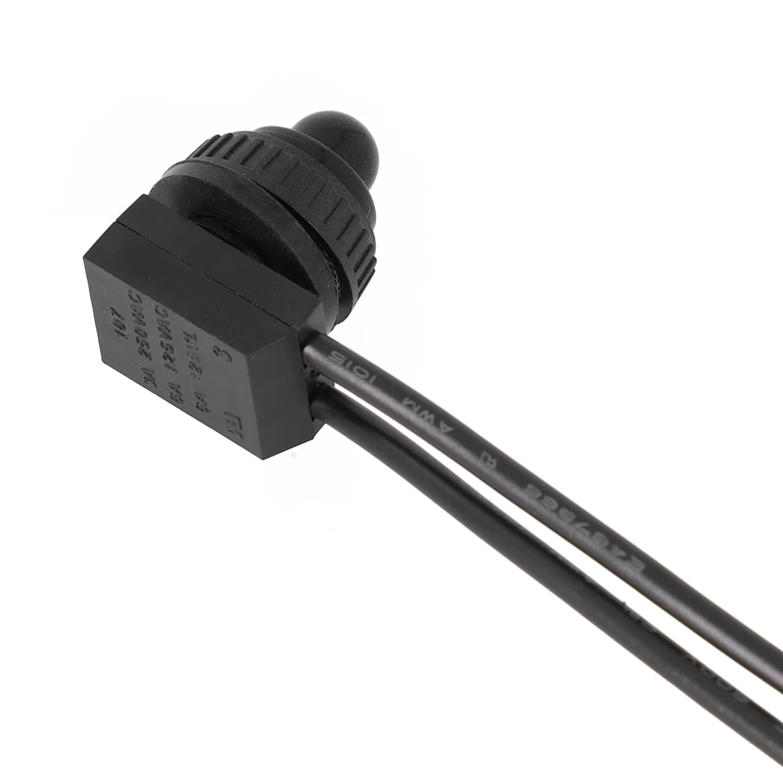 On-Off Switch Push Button Switch Rubber Cover Self-locking Sturdy With Leads Wire 250V Bakelite Base Protective