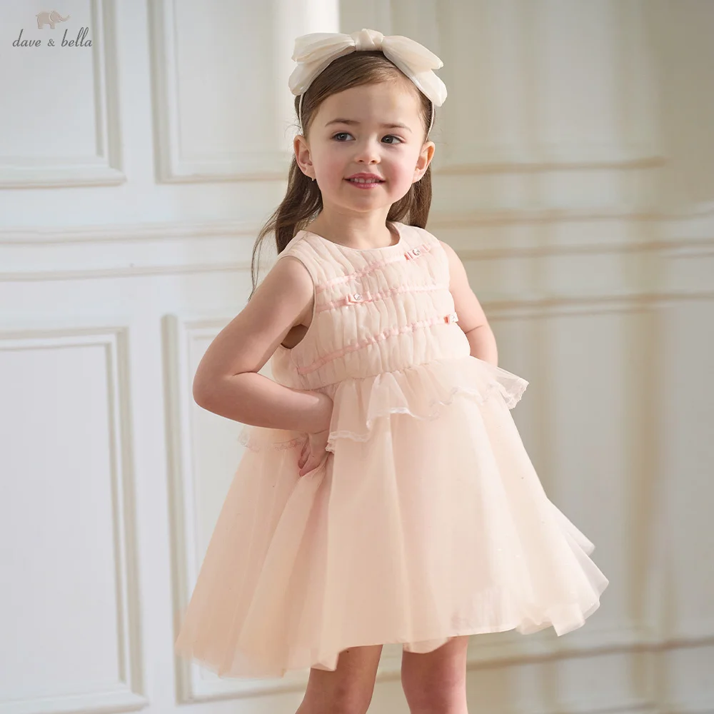 

Dave Bella Girls Princess Dresses Children Clothing Baby Summer Mesh Dress Sleeveless Elegant Cool Party Charm Fashion DB2262180