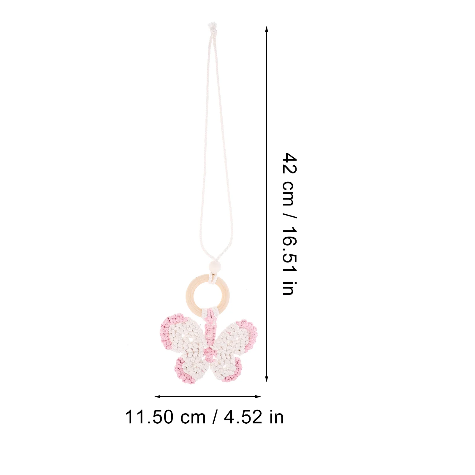 

Butterfly Hanging Car Accessories Exquisite Craftsmanship Wooden Cotton Rope Rearview Mirror Pendant Decor Car Decor