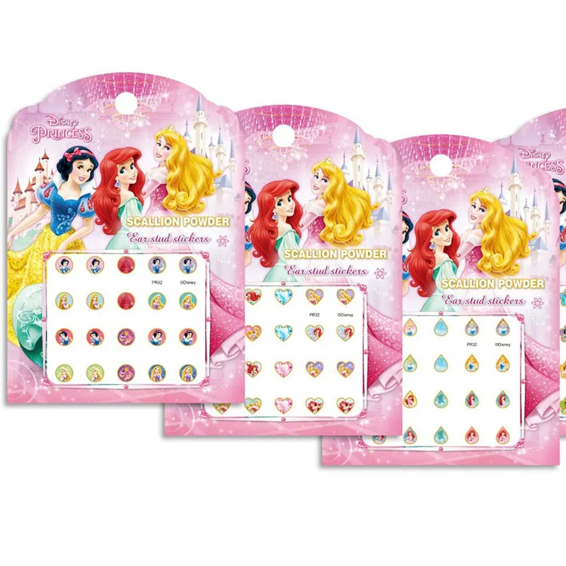 Disney Prinses Oorbel Stickers Meisje Make-Up Speelgoed Bevroren Sofia Zeemeermin Oor Stickers