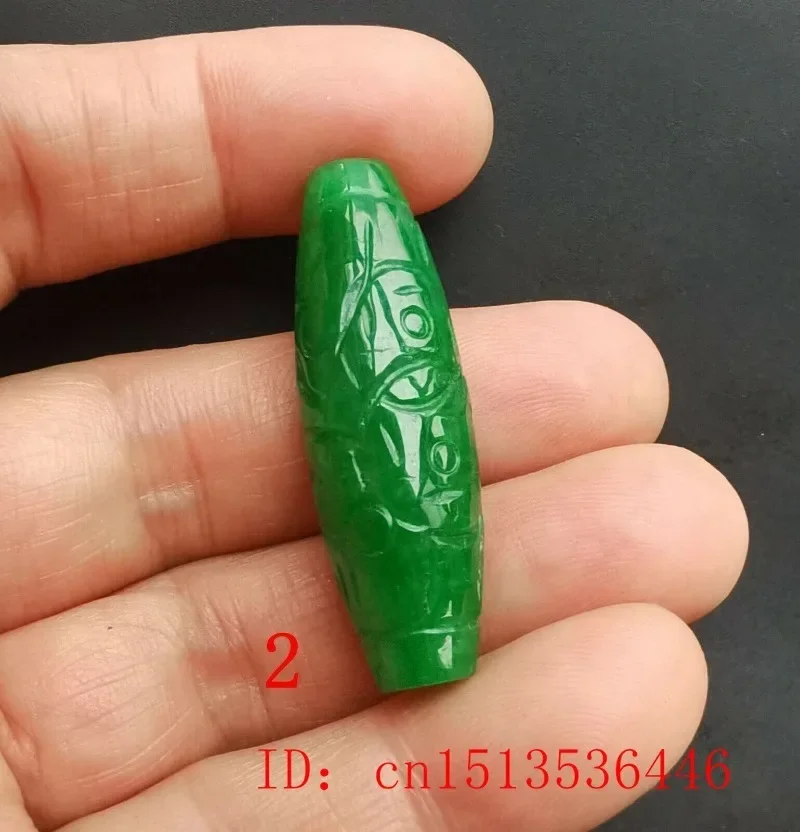 1 szt. Naturalne koraliki za zielonego jadeitu pieniądze DIYA bransoletka kolczyk charms Jadeite biżuteria akcesoria Amulet prezenty dla kobiet mężczyzn — zdjęcie 4
