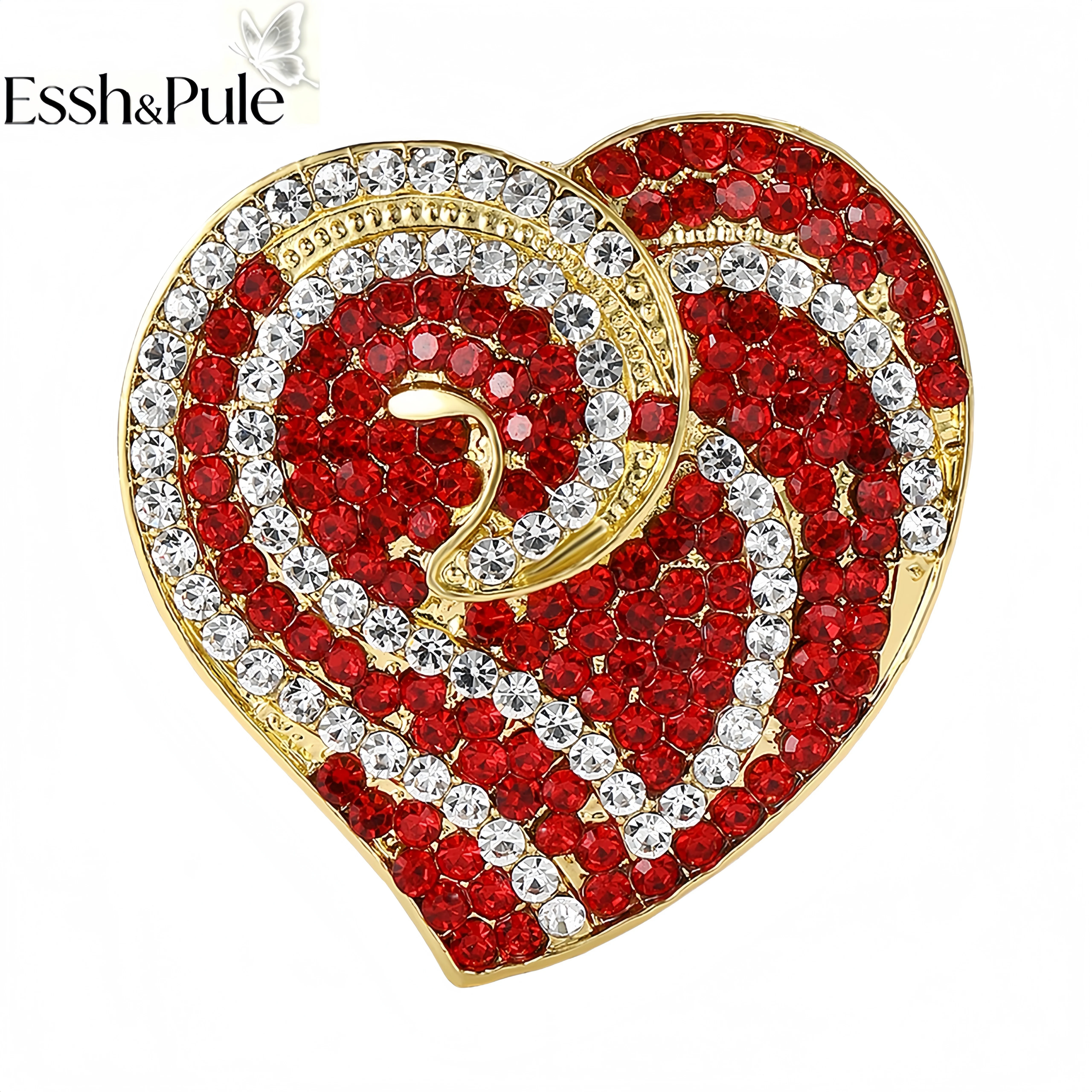 Essh&Pule Remembrance Poppy Brooch Rhinestone Enamel Lest We Forget Lapel Pin Women Memorial Suit Coat Commemorative Jewelry