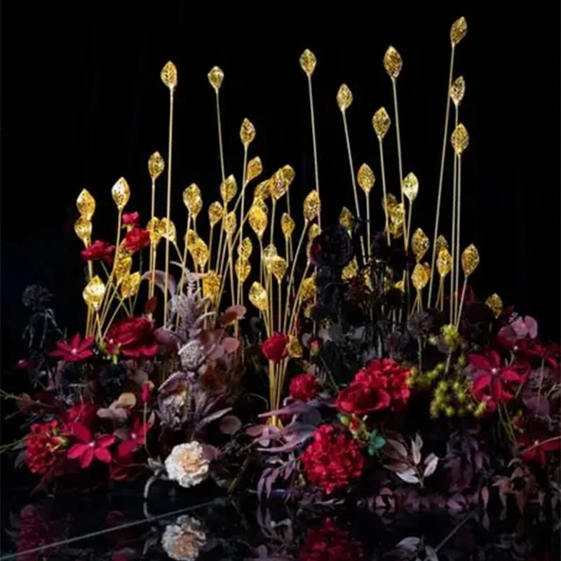 ULANI Modern Golden Leaf Wedding Light Party Stage LED Light  Pendant Light Ground Insertion Light Background Decoration