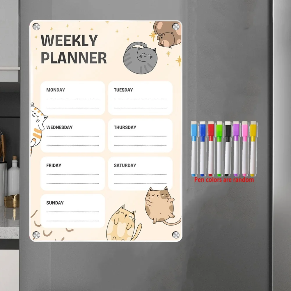 The Magnetic Weekly Planner Is Easy to View Whether Placed on The Refrigerator Or Hung on The Office Wall. Included Markers