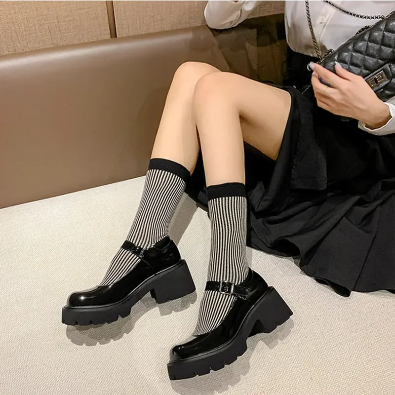 AIYUQI zapatos Mary Jane para mujer primavera Retro 2024 nuevos mocasines de estilo británico de suela gruesa zapatos de cuero para estudiantes para
