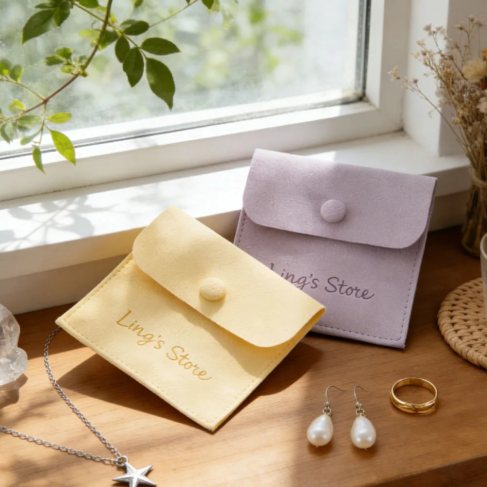 

Microfiber Velvet Jewelry Small Gift Bags Custom Logo Size Packaging Storage Pouch Wedding Favor Candy Bag Business Wholesale